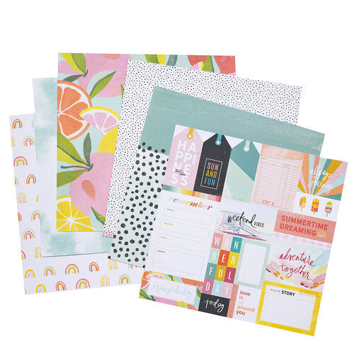 Heidi Swapp SUN CHASER 12&quot;X12&quot; Paper Pad 48 Sheets Scrapbooksrus