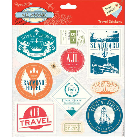 Docrafts Papermania ALL ABOARD Travel Stickers - Scrapbook Kyandyland