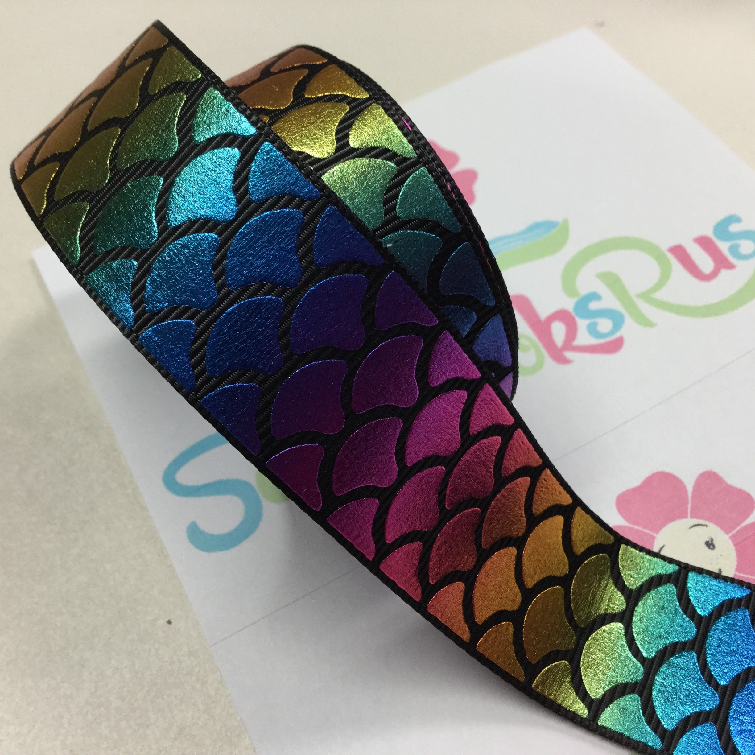 Rainbow Mermaid Scales Grosgrain Ribbon Scrapbooksrus Scrapbook Store