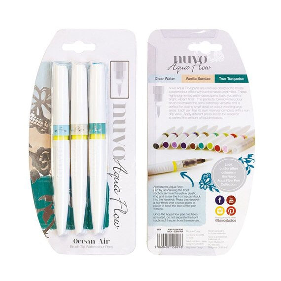 Nuvo Ocean Air Aqua Flow Watercolor Pens @scrapbooksrus