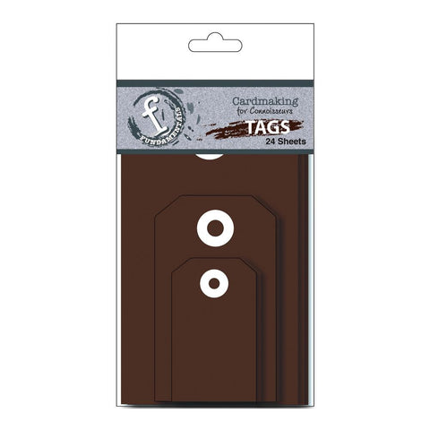Ruby Rock It TAGS Chocolate Brown Fundamentals 24 pc - Scrapbook Kyandyland
