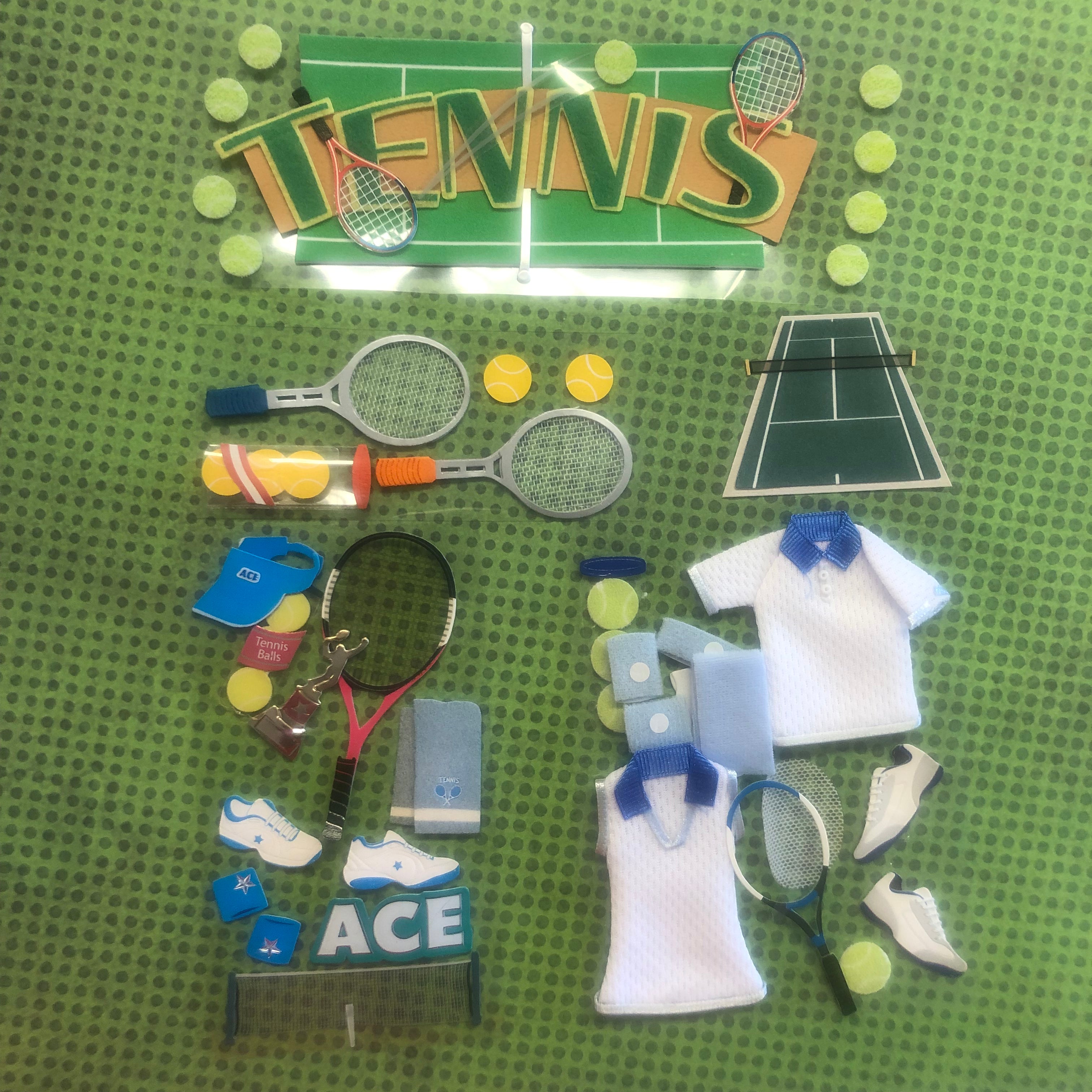 TENNIS STICKER LOT Ek Success Jolee’s Sandylion 38pc Scrapbooksrus