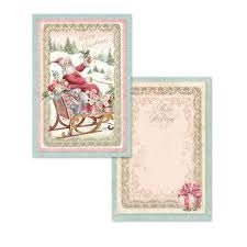 Stamperia Pink Christmas SCRAPBOOKING CARDS SBBPC08 4.5&quot;X6.5&quot; Sheets Scrapbooksrus