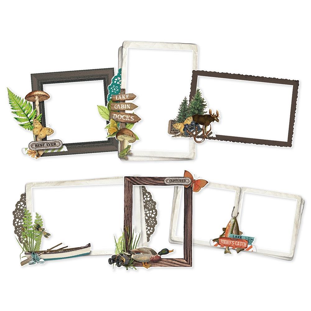 Simple Stories Simple Vintage Lakeside CHIPBOARD FRAMES 6pc Scrapbooksrus