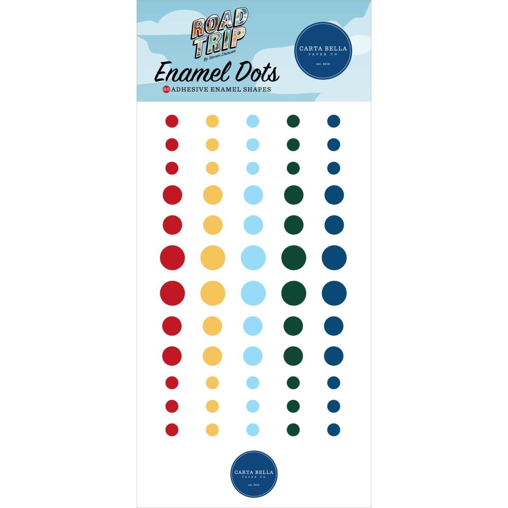 Carta Bella ROAD TRIP Adhesive Enamel Dots 60 pc