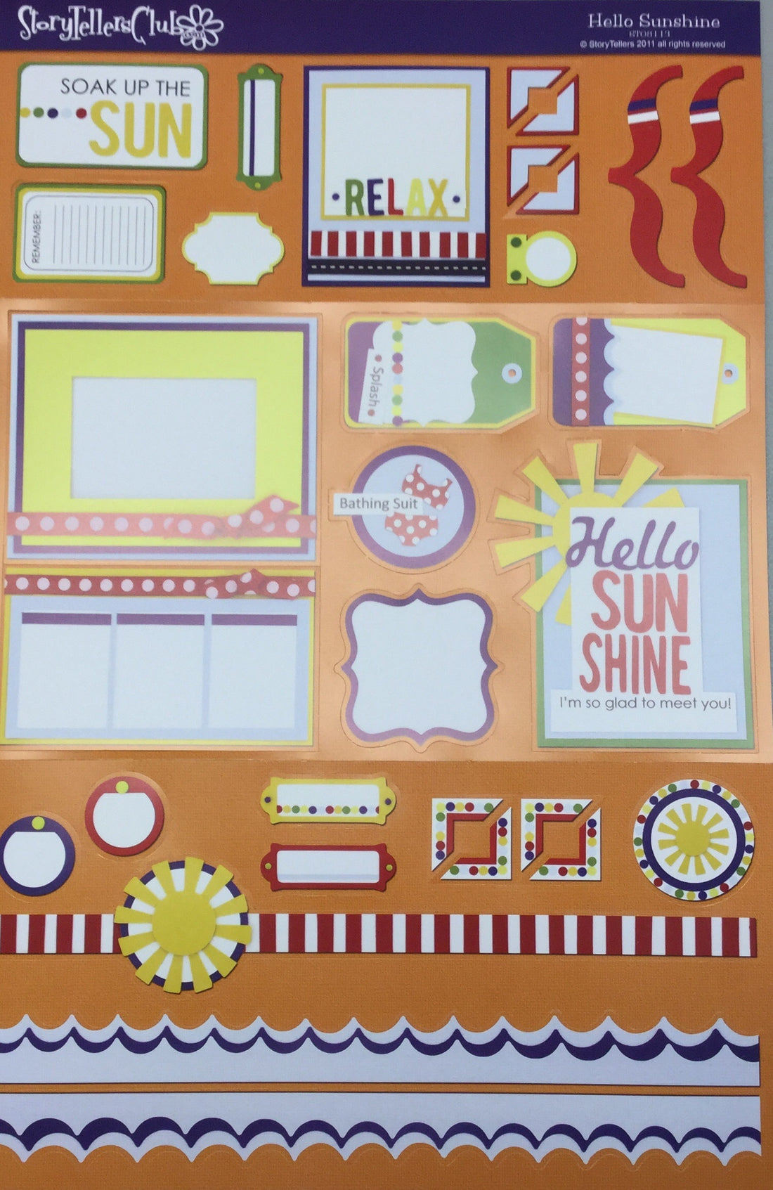 StoryTellers HELLO SUNSHINE DIECUTS 13&quot;X18&quot; Scrapbooksrus