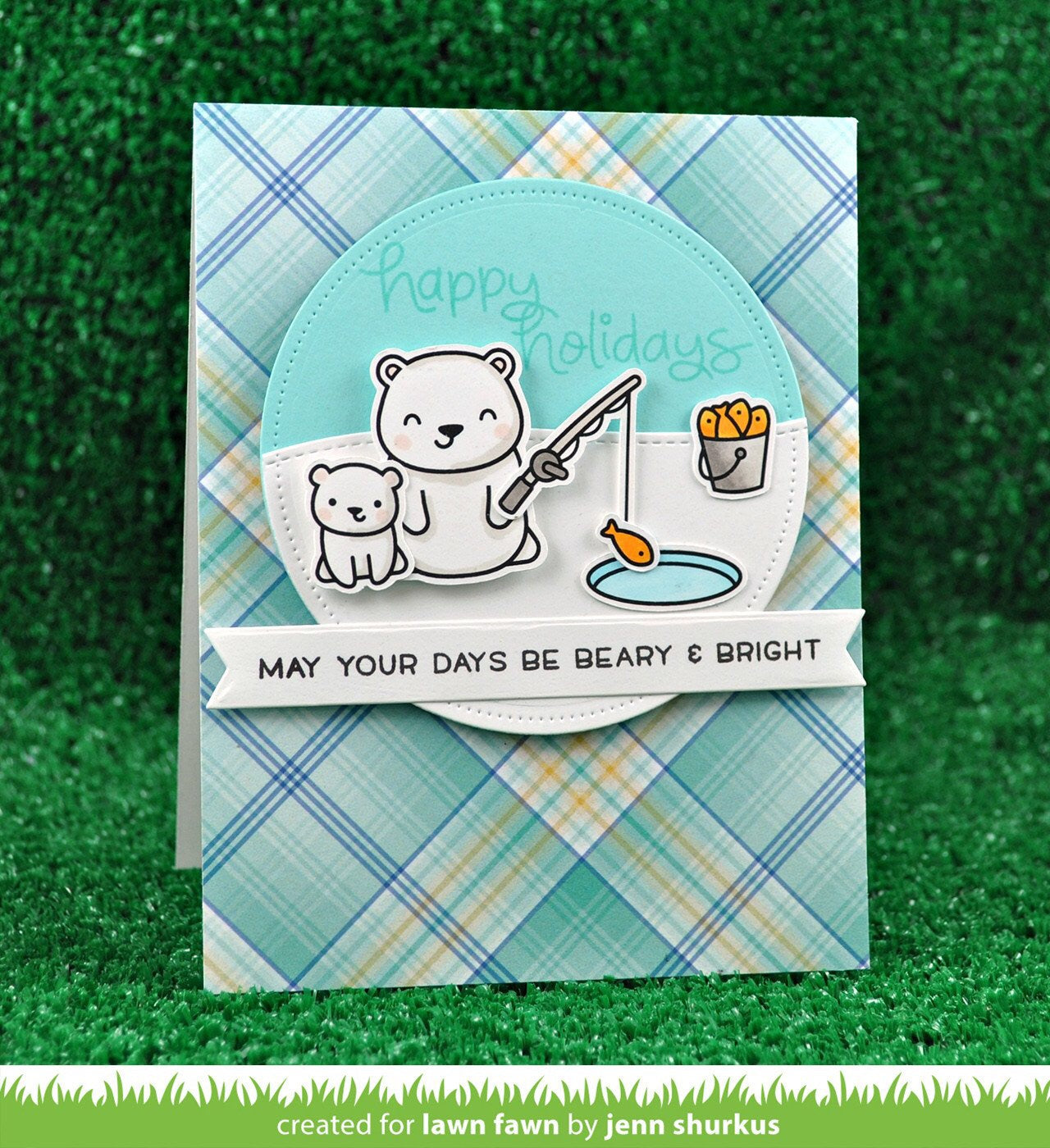 Lawn Fawn  BEARY HAPPY HOLIDAYS Clear Stamps 42 pc Scrapbooksrus