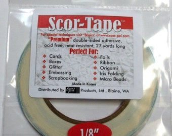 Scor- Pal SCOR- TAPE Double Sided Adhesive 27yrds 1/8" - Scrapbook Kyandyland