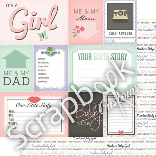 BABY GIRL MONTHS 12&quot;X12&quot; Scrapbook Customs Paper - Scrapbook Kyandyland