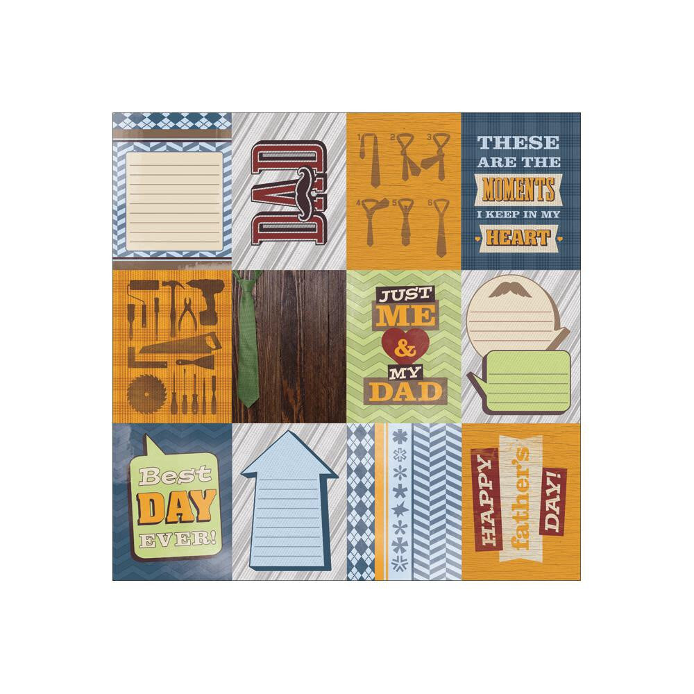 Paper House DAD TAGS 12&quot;X12&quot; Scrapbook Sheet - Scrapbooksrus