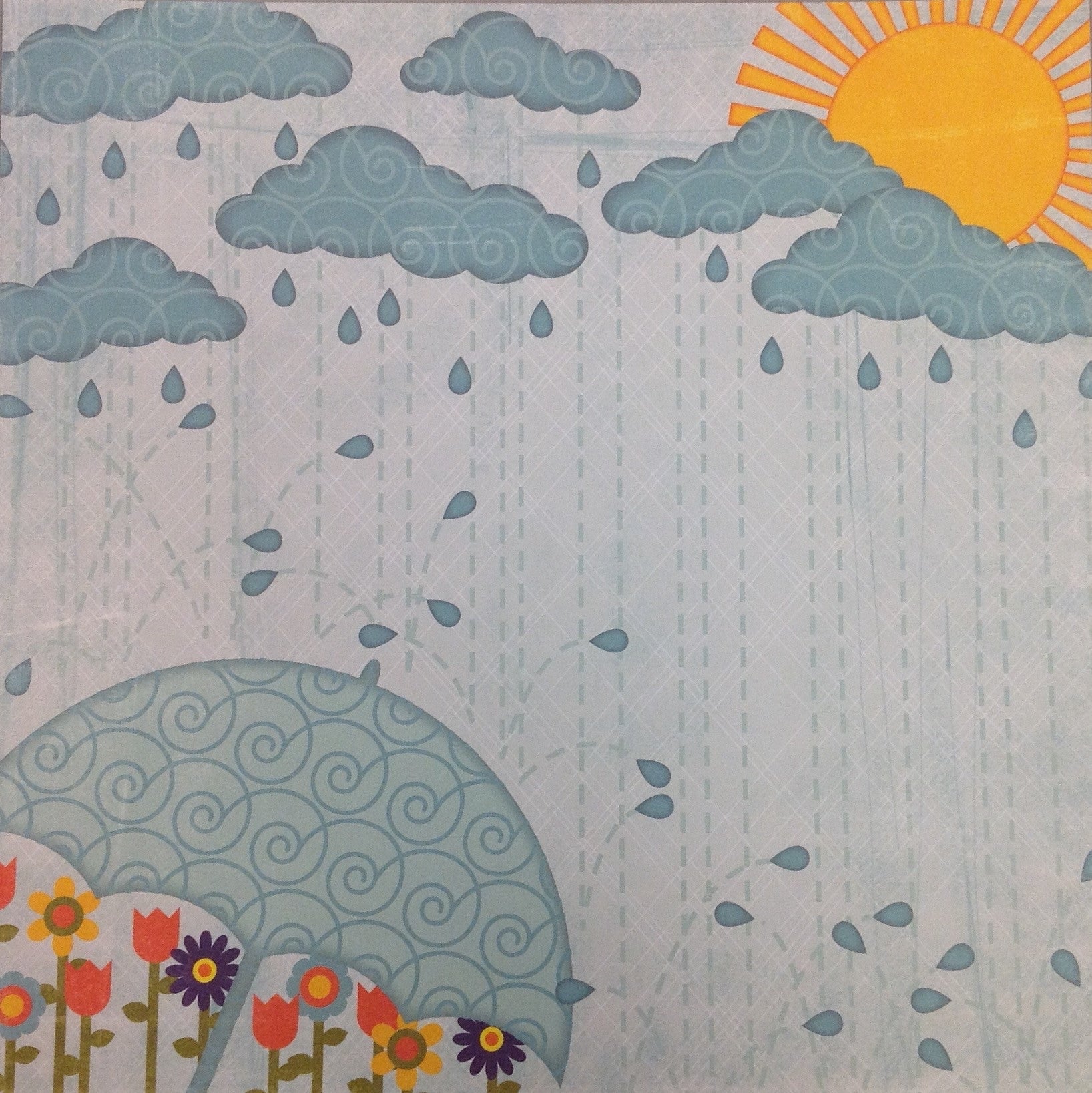 Kyandyland RAINY DAY 12x12 Scrapbook Papers 2pc - Scrapbook Kyandyland