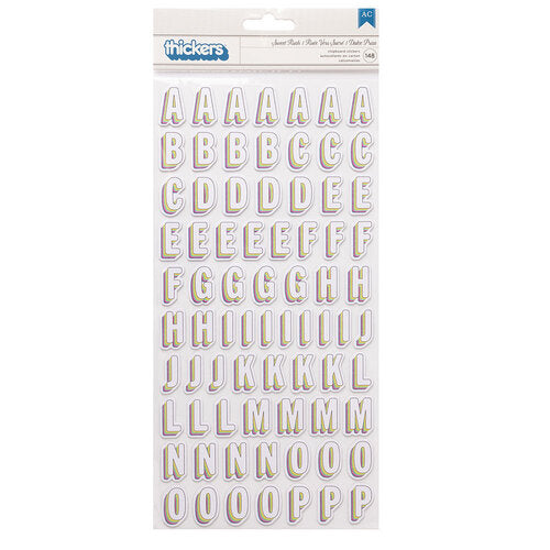 THICKERS Vicki Boutin SWEET RUSH Chipboard Alpha Stickers