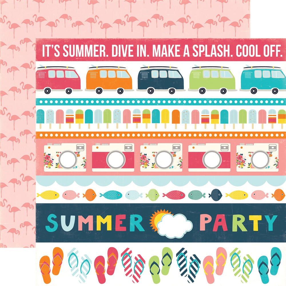 Echo Park SUMMER PARTY 12&quot;X12&quot; 14pc Scrapbook Kit Scrapbooksrus