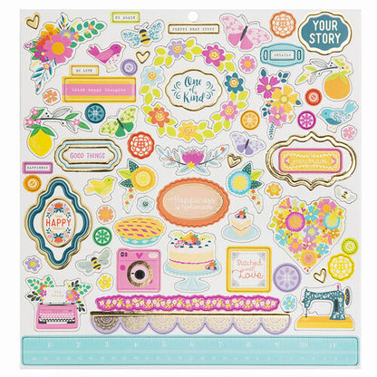 Paige Evans SPLENDID CHIPBOARD 12&quot;X12&quot; Scrapbook Stickers