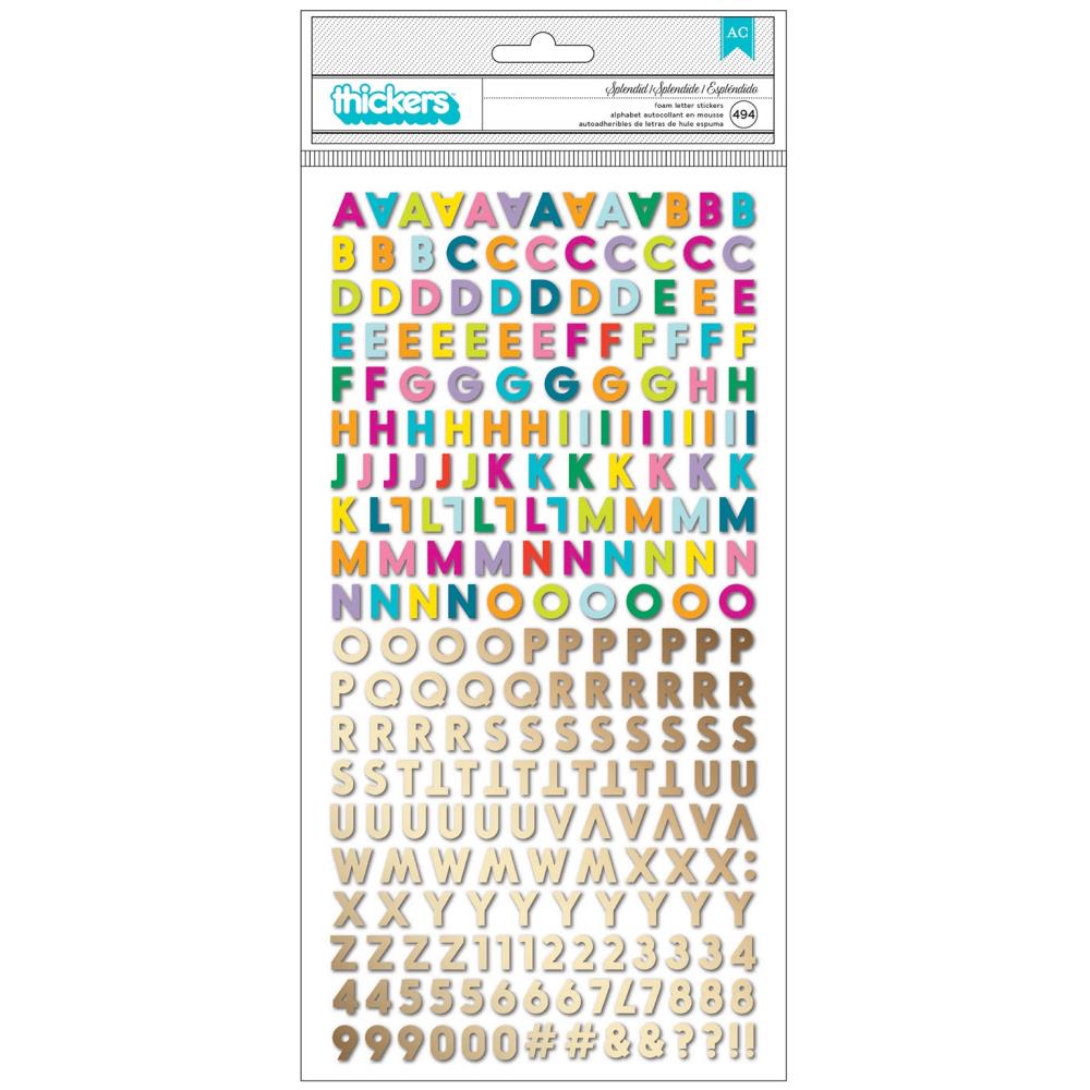 THICKERS Paige Evans SPLENDID Foam Gold Foil Letter Stickers