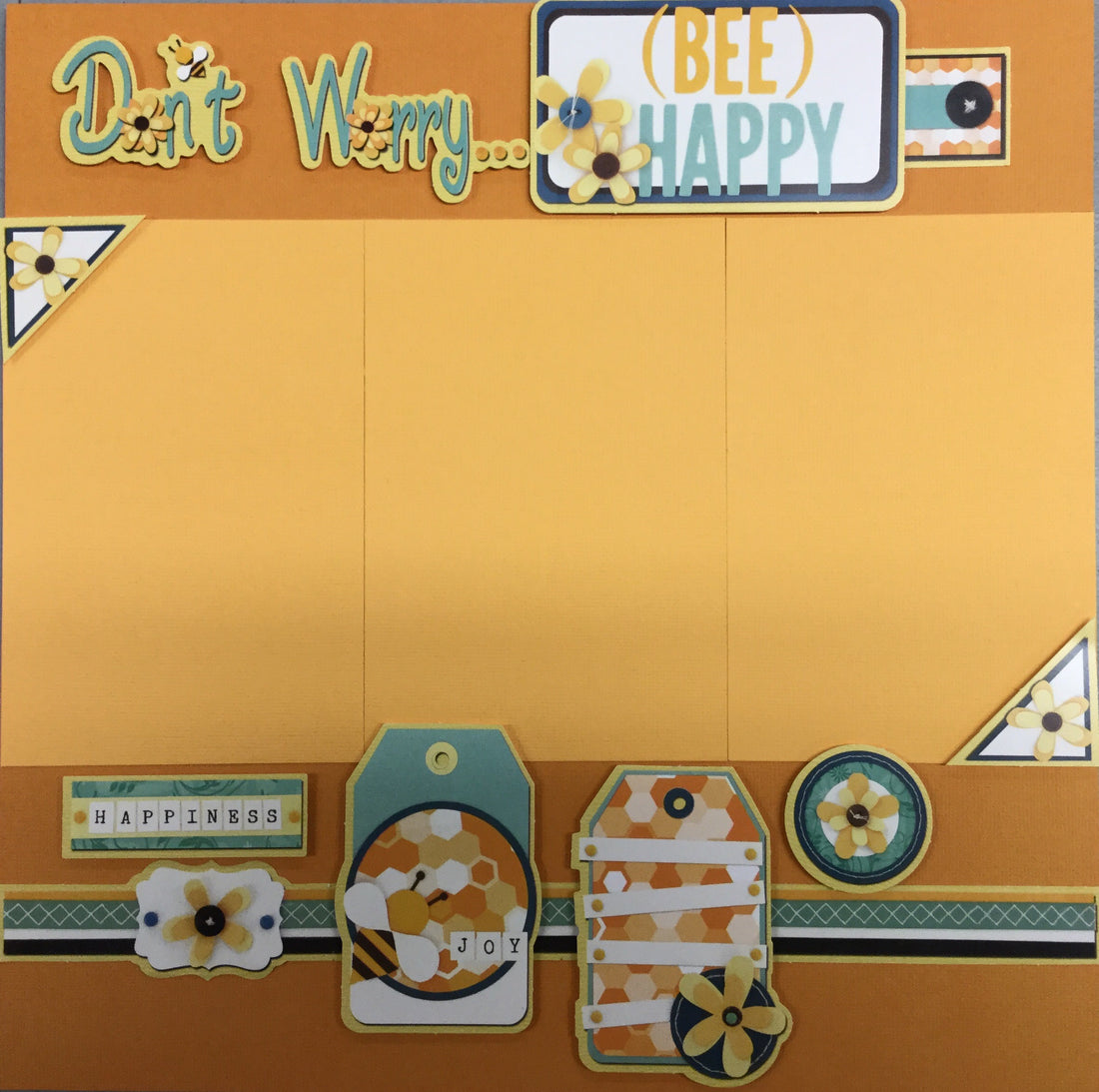Page Kit (2) 12x12 Scrapbook DONT WORRY BEE HAPPY Scrapbooksrus