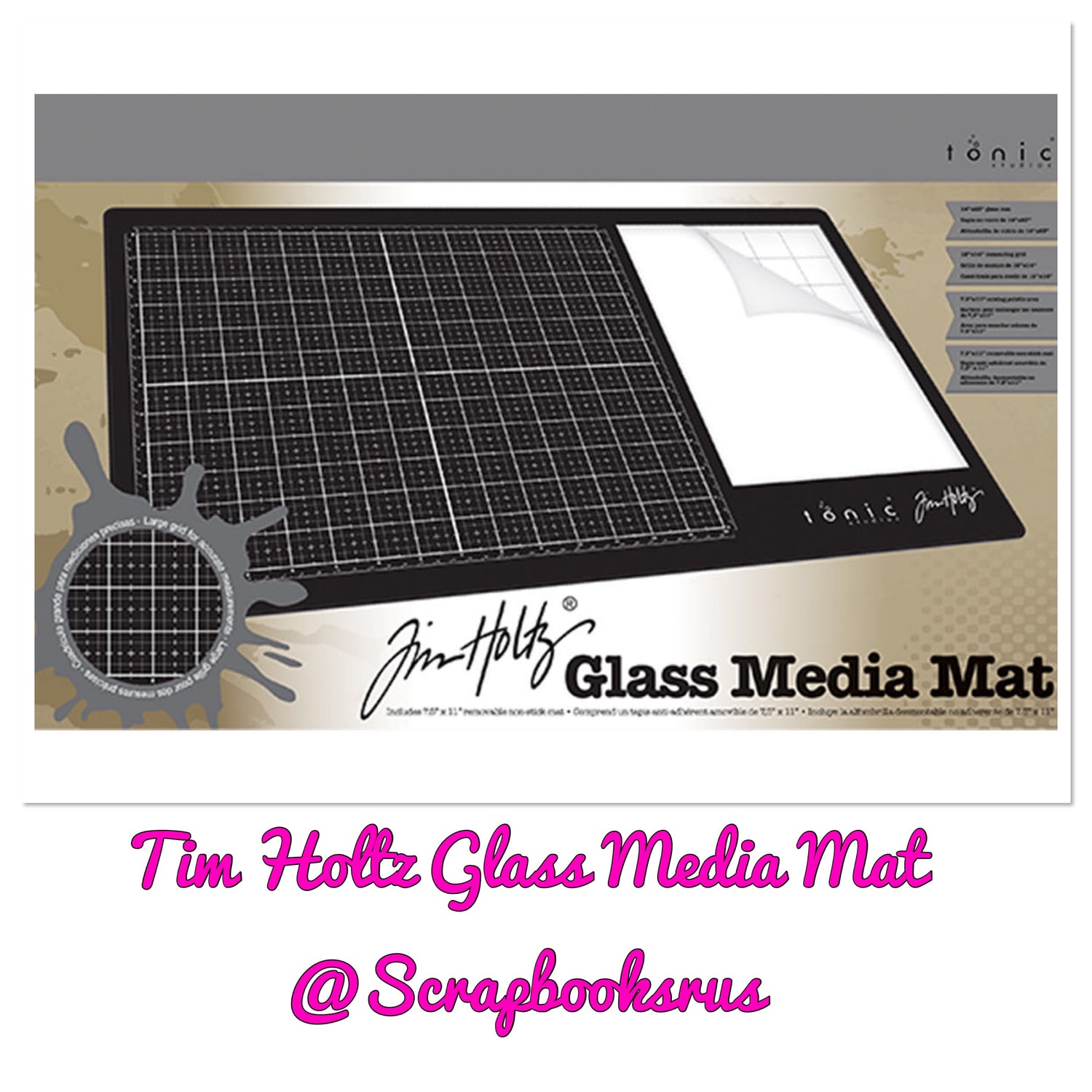 Tim Holtz Glass Media Mat @Scrapbooksrus Las Vegas