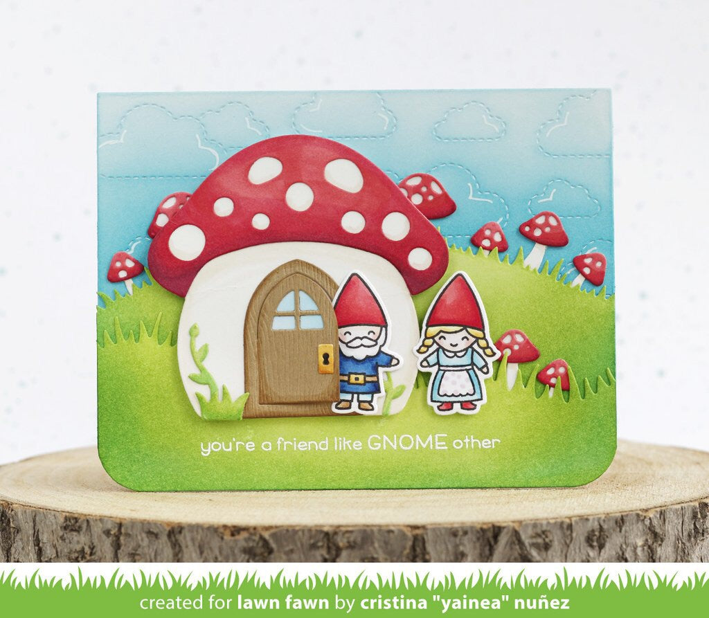 Lawn Cuts MUSHROOM HOUSE Custom Craft Dies 16pc Scrapbooksrus