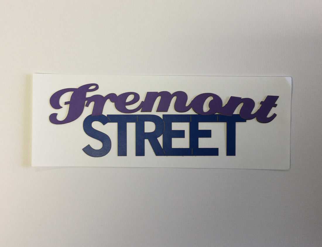 FREMONT STREET OVERLAY Downtown Las Vegas Laser Cuts 2&quot;X 8&quot; Purple