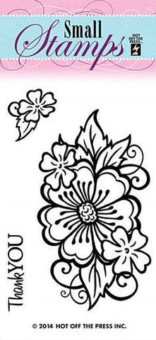 Small Stamps FLOWER Clear Acrylic Stamp 3pc