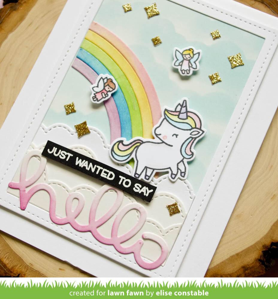 Lawn Fawn Cuts Shadow Box Card RAINBOW ADD-ON Sample Scrapbooksrus