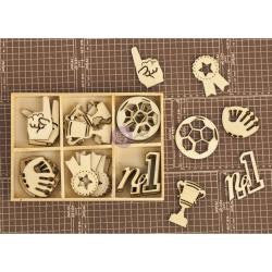 Prima Laser Cut Wood Embellishments ALLSTAR 569747 36 pc - Scrapbooksrus