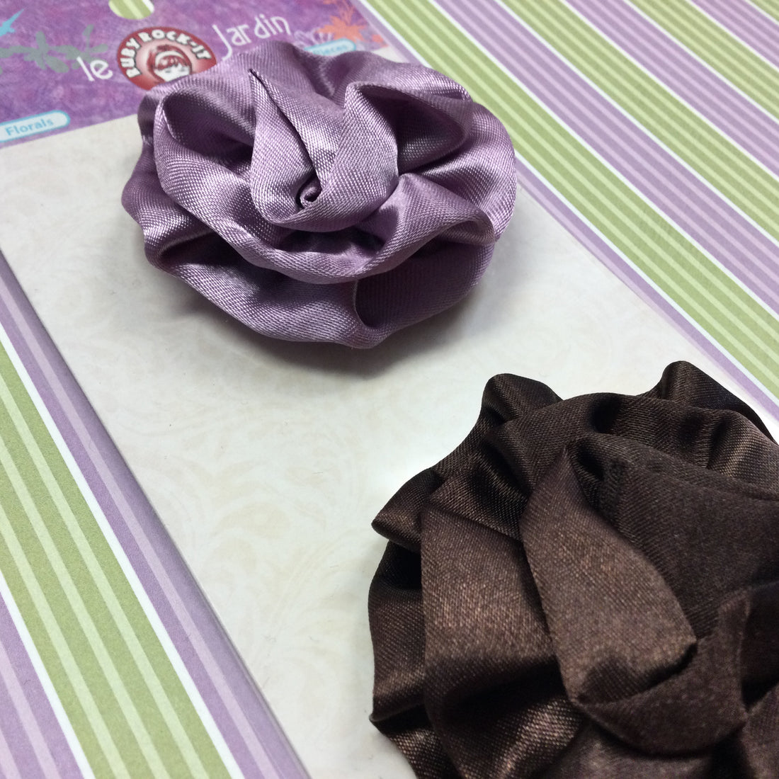 Ruby Rock It Le Jardin FLORALS Satin Brown and Purple
