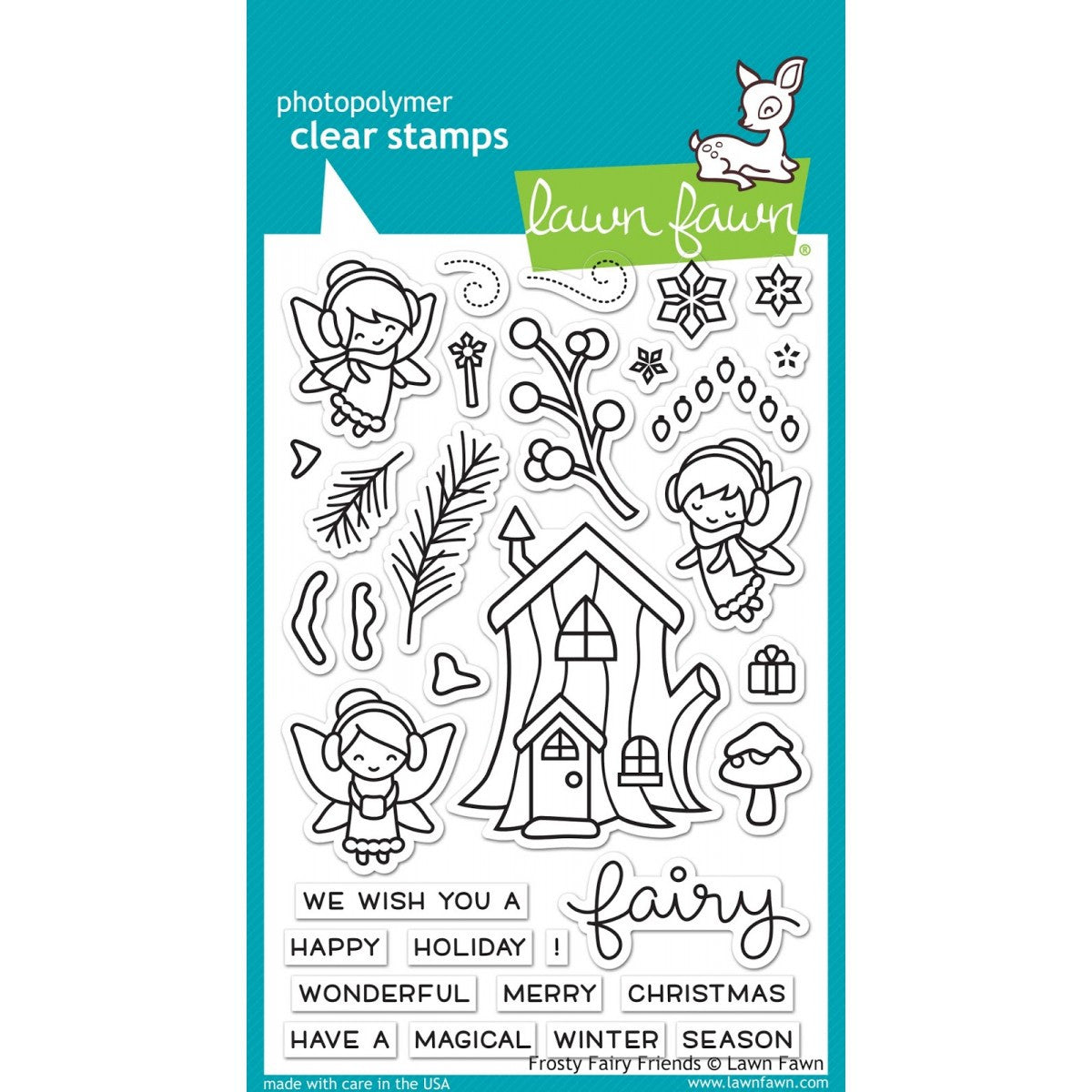 Lawn Fawn FROSTY FAIRY FRIENDS Clear Stamps 4&quot;X6&quot;