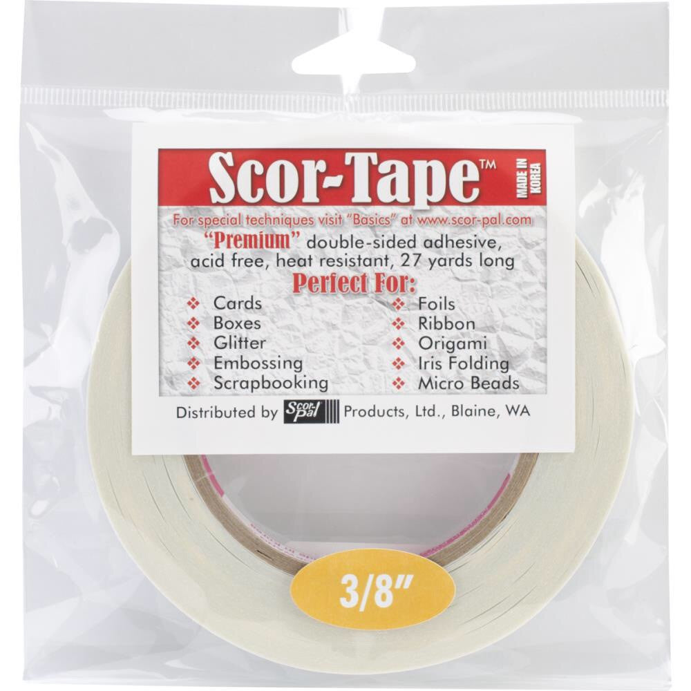 Scor- Pal SCOR- TAPE Double Sided Adhesive 27yrds 3/8&quot; - Scrapbook Kyandyland