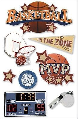 Paper House SPORTS 3D Stickers 4.5&quot;x 7&quot; - Scrapbook Kyandyland