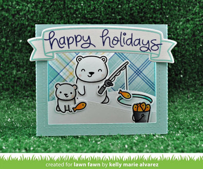 Lawn Fawn  BEARY HAPPY HOLIDAYS Clear Stamps 42 pc Scrapbooksrus