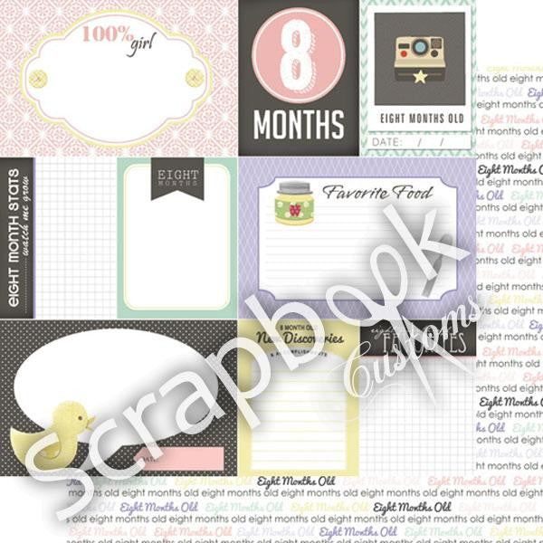 BABY GIRL MONTHS 12&quot;X12&quot; Scrapbook Customs Paper - Scrapbook Kyandyland