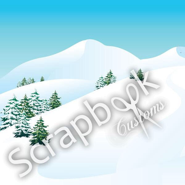 Scrapbook Customs SNOWBOARDING MOUNTAIN 1 Sports Sheet 36386 - Scrapbook Kyandyland