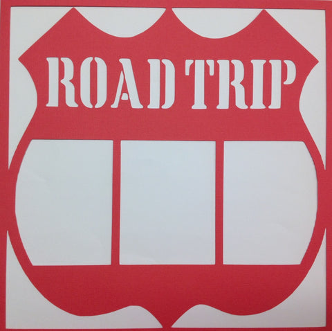 Page Frame ROAD TRIP RED Travel 12"x12" Scrapbook Overlays