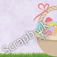 EASTER BASKET LEFT Scrapbook Customs 12X12 Paper