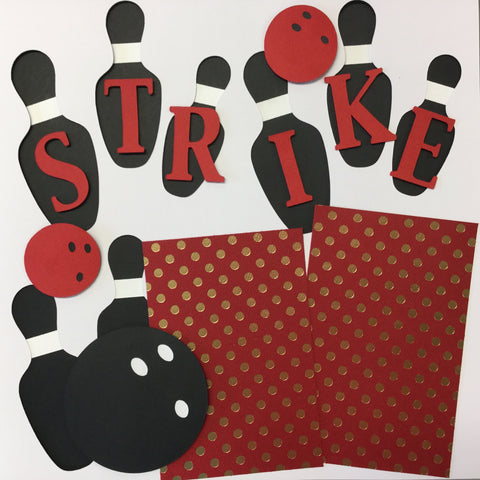 Premade Pages STRIKE BOWLING (1) 12"X12" Scrapbook Pages @Scrapbooksrus