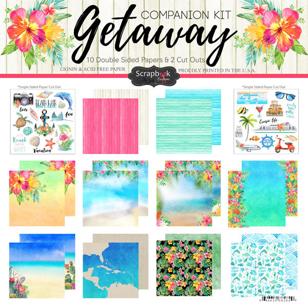 GETAWAY Companion 12X12 Tropical Scrapbook Paper Kit