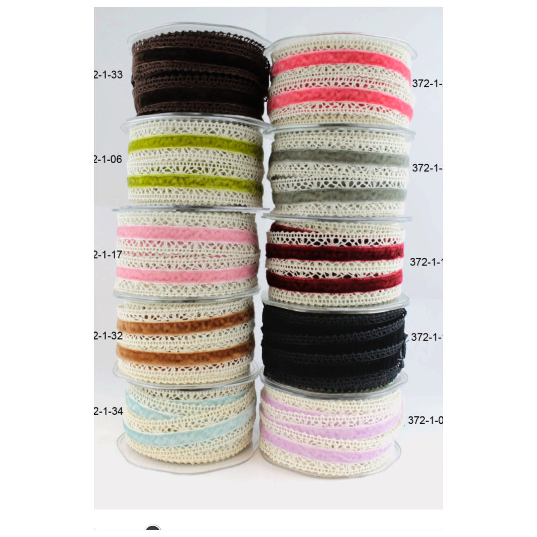 May Arts 1" Crochet Velvet Center Ribbon 1 yard