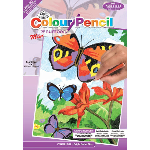 Royal Mini Color Pencil By Number BRIGHT BUTTERFLIES @scrapbooksrus
