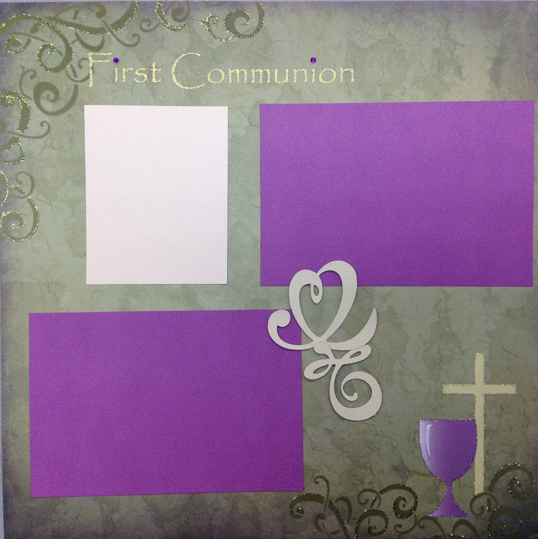 Premade Scrapbook Page (1) 12&quot;x12&quot; FIRST COMMUNION - Scrapbook Kyandyland