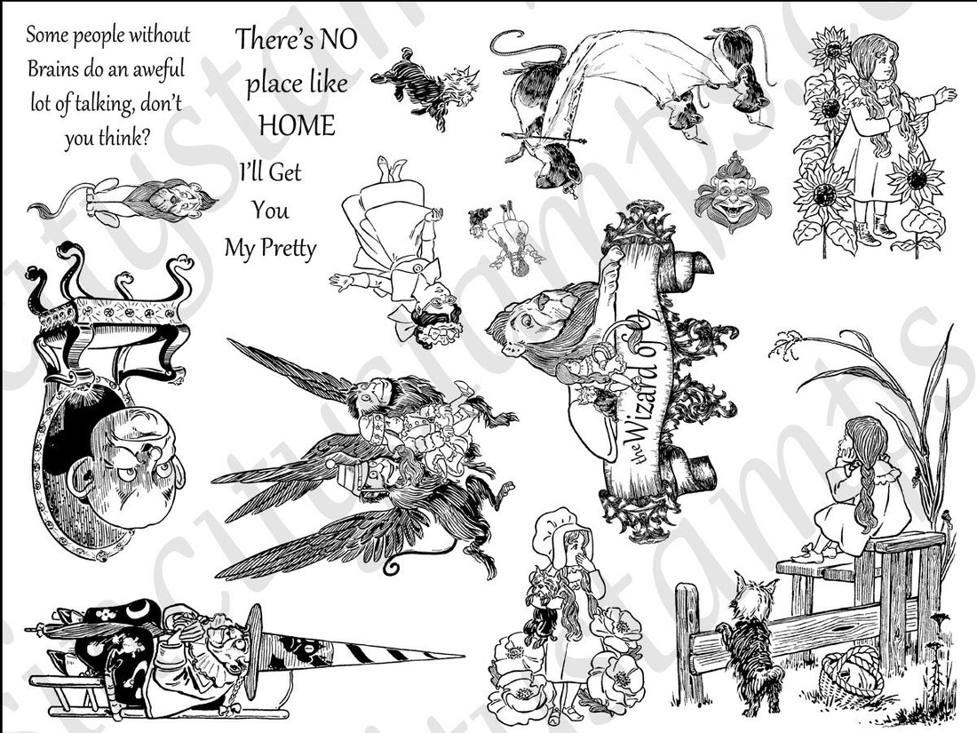 SinCity Stamps WIZARD OZ &amp; DOROTHY 1 Cling Rubber Stamp - Scrapbook Kyandyland