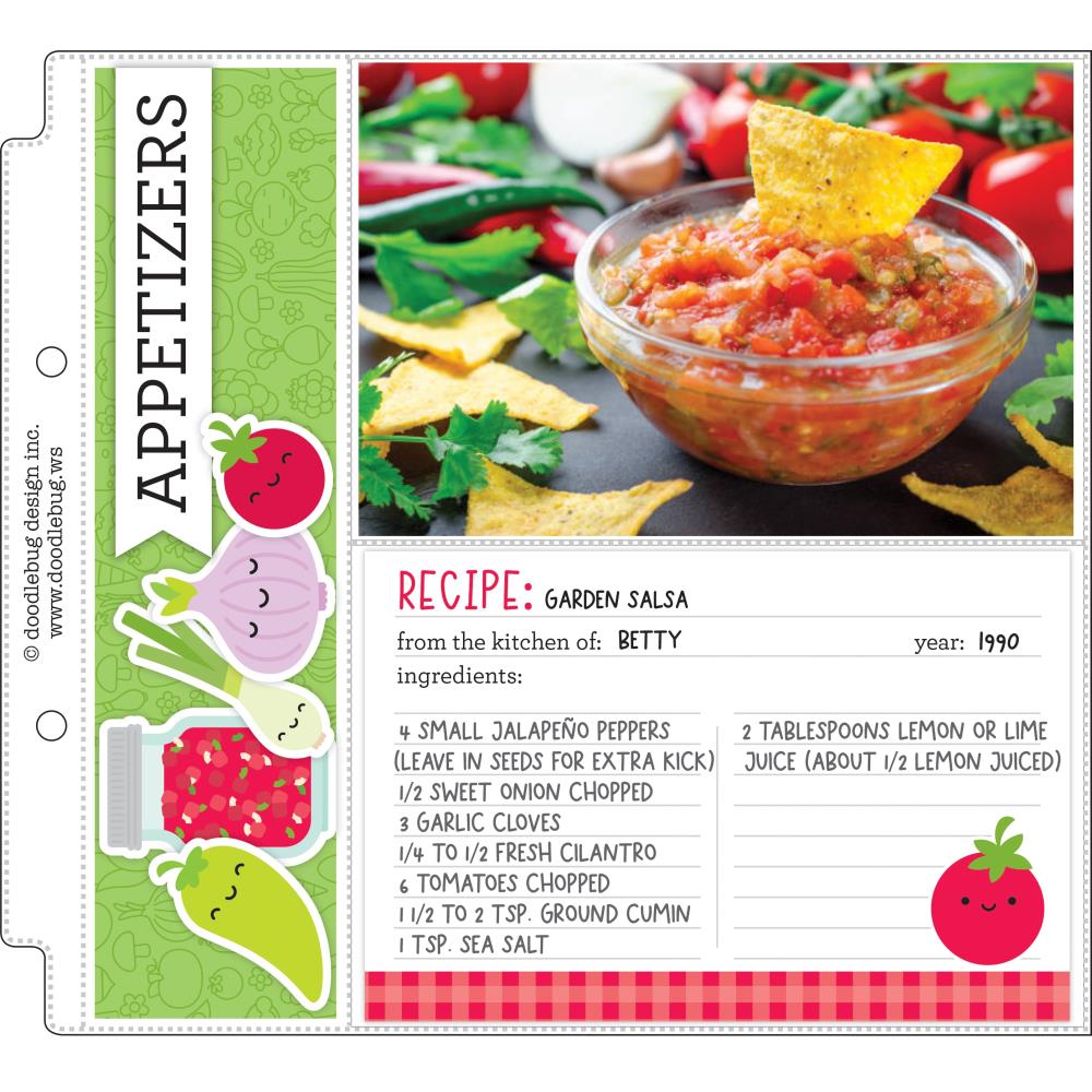 Doodlebug Design Recipe Cards 36pc