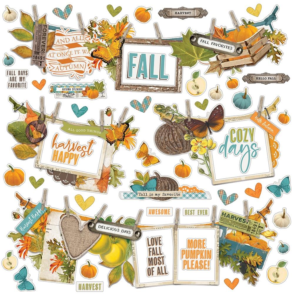 Simple Stories Simple Vintage COUNTRY HARVEST BANNER 12&quot;X12&quot; Sticker