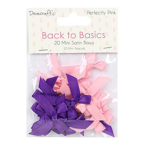 Dovecraft Back to Basics PERFECTLY PINK MINI SATIN BOWS