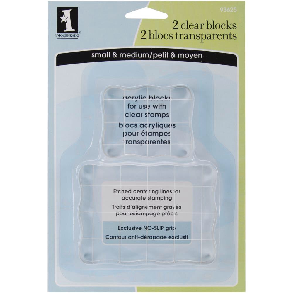 Inkadinkado Clear On Clear Acrylic Blocks 2pc - Scrapbook Kyandyland