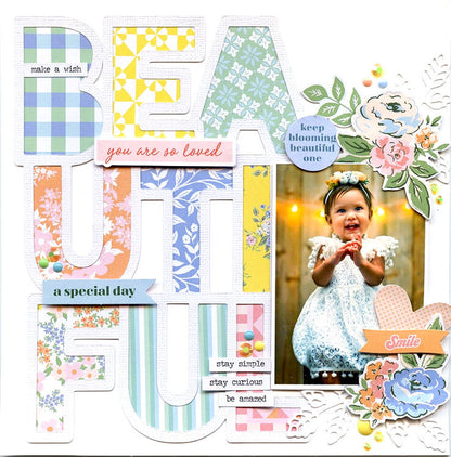 Pinkfresh Studio Flower Market FLORAL EPHEMERA 45pc layout