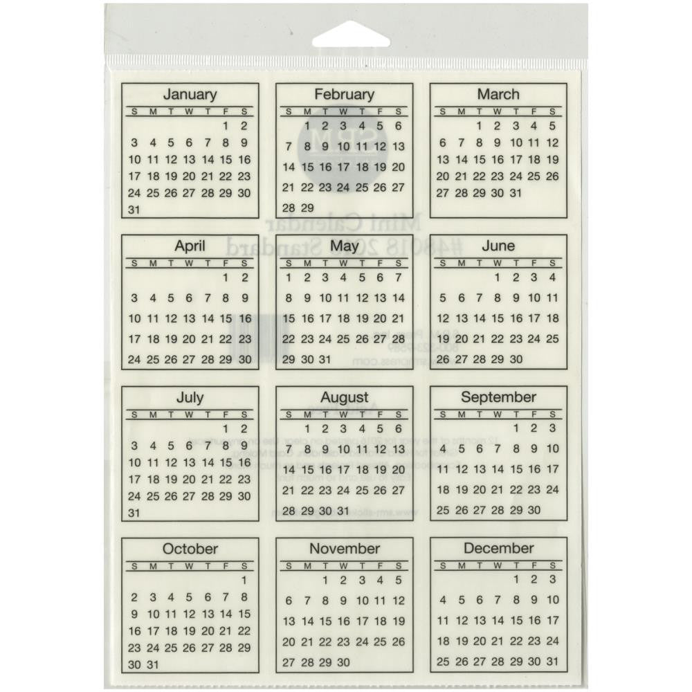 SRM Clear MINI CALENDER 12 Month 7X9