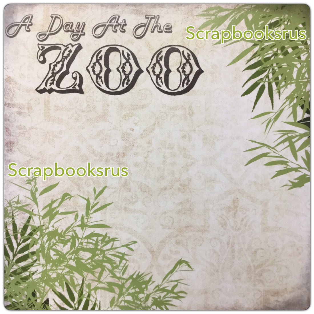 A Day At The Zoo 12&quot;X12&quot; Scrapbook Paper