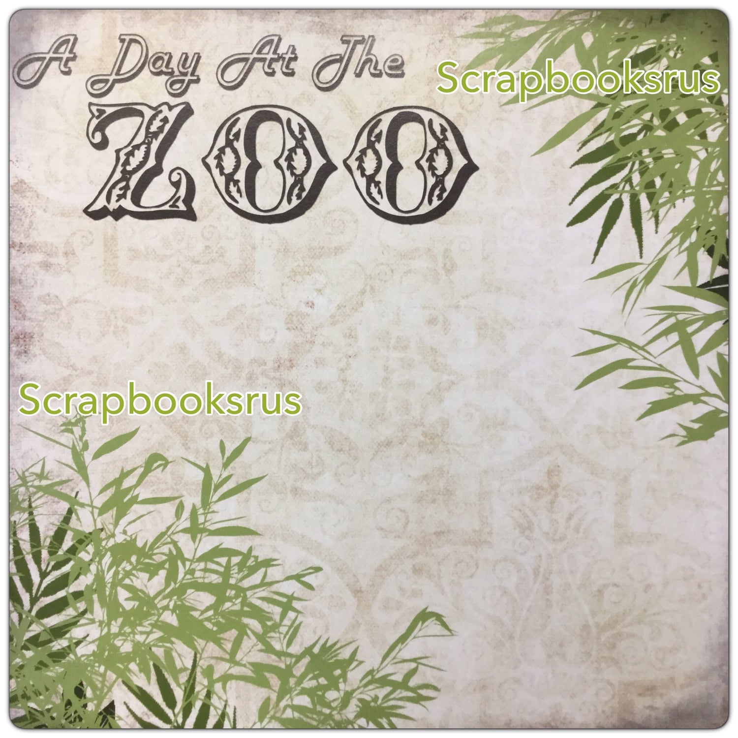 A Day At The Zoo 12&quot;X12&quot; Scrapbooking Paper