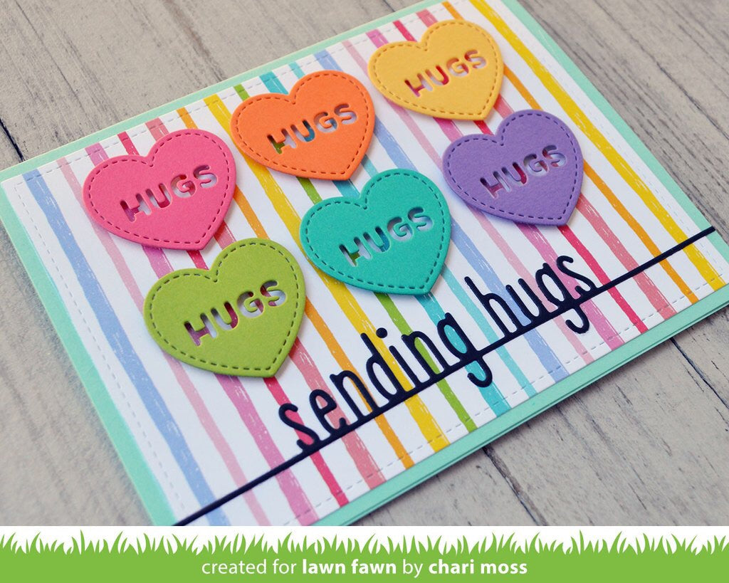 Lawn Fawn SENDING HUGS LINE BORDER Custom Craft Die Scrapbooksrus